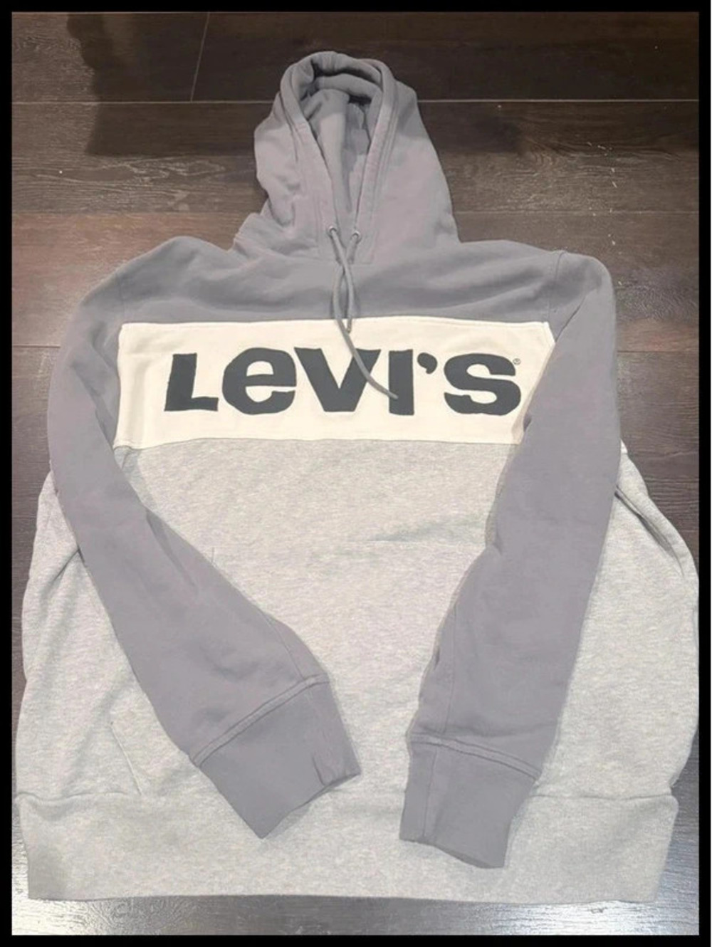 Levi’s Colorblock Logo Pullover Hoodie Men’s XL Gray White 137